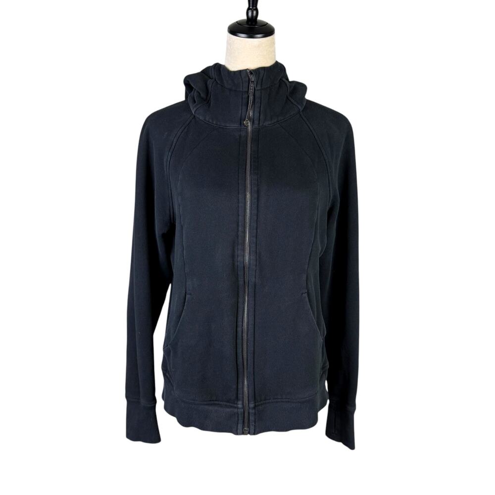 Lululemon Women's Scuba Hoodie Light Cotton Fleece Full Zip Logo Hood Jacket